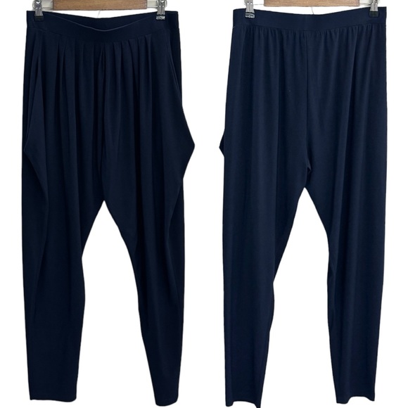 Komarov Pants - KOMAROV Stretchy Elastic Waist Blue Pants